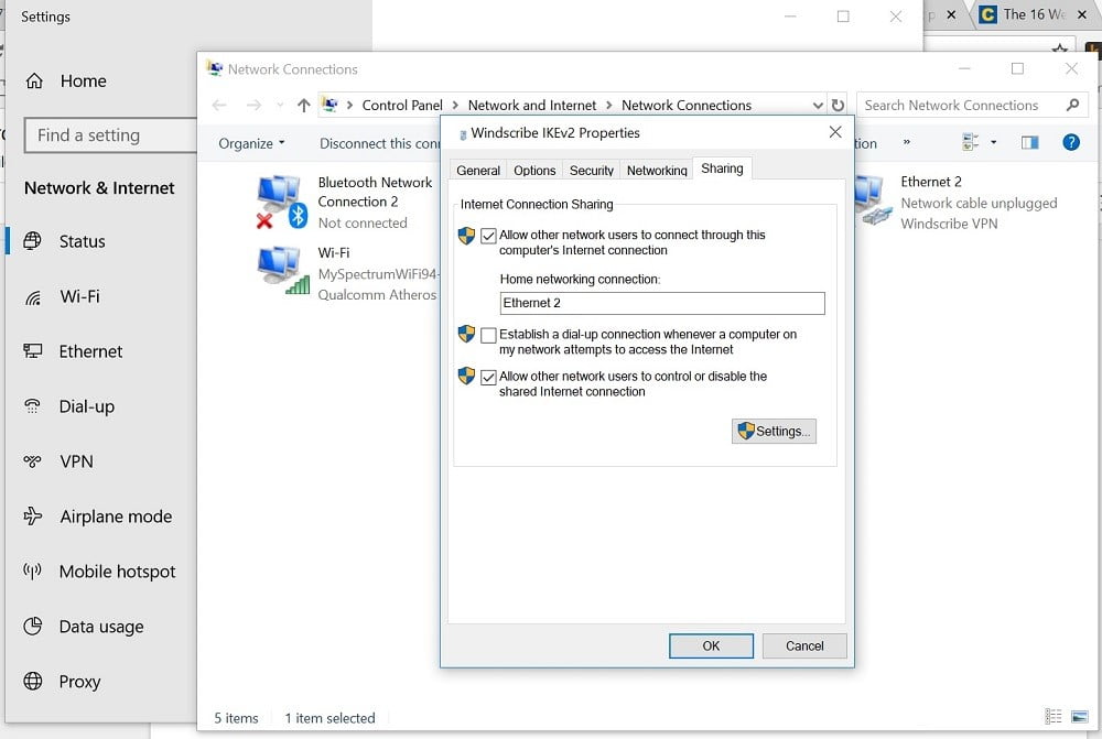 how to use vpn on ps4 network connections sharing menu